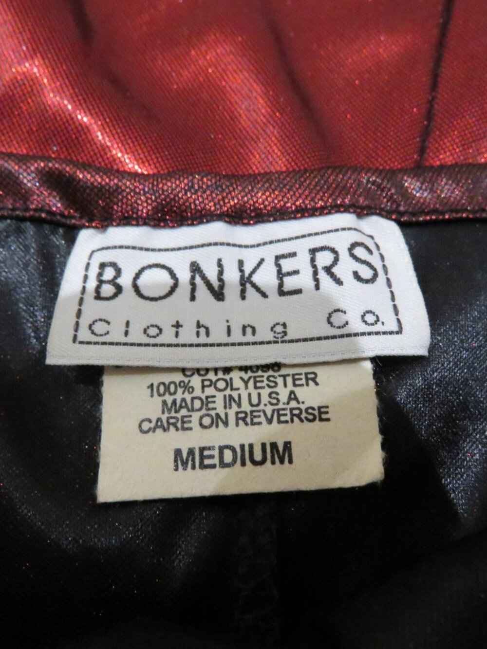 VINTAGE BONKERS USA Red Metallic Maxi Slip Dress Medium 90s Party Friends - Picture 14 of 15